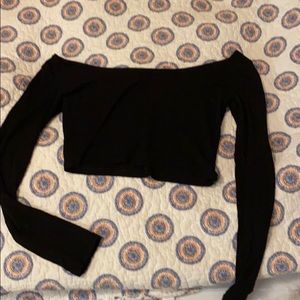 Black cropped long sleeve
